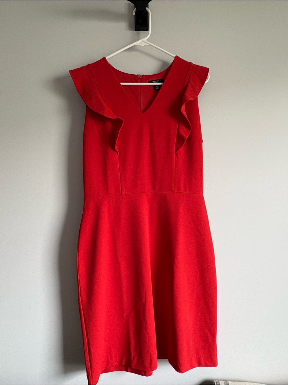 Simply Vera Vera Wang Red Ruffle V-Neck Mini Dress